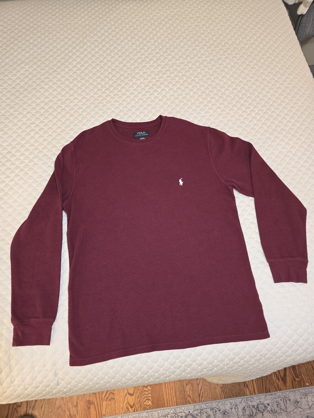 Lg- Polo Ralph Lauren Maroon Long Sleeve Sleep Shirt (PRISTINE CONDITION)